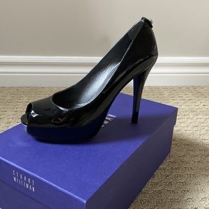 Stuart Weitzman platform open toe pump